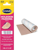 Dr. Scholl's Moleskin Padding Roll, 1 Roll, Thin, Flexible Cushioning & Pain Relief, Cut to Any Size, Doctor Recommended, 24 Inches x 4 5/8 Inches — 1