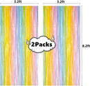 i-CHONY 2 Pcs 3.2ft x 8.2ft Rainbow Metallic Tinsel Foil Fringe Curtain Party Streamers Photo Booth Backdrop Prop for Wedding Holiday Baby Shower Bachelorette Party Decor | Rainbow B — 3