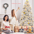 Goplus 6ft Sliver Artificial Christmas Tree, Hinged Full Tree with Electroplated Technology and Metal Stand, for Indoor and Outdoor Holiday Decoration — 7