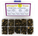 Bronze Chicago Screws Leather Kit, 90 Sets, 6 Sizes (M5 X 4-12) | M5*4.5.6.8.10.12mm — 6