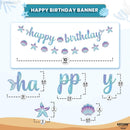 KatchOn Blue Happy Birthday Banner for Mermaid Birthday Decorations | Iridescent Blue — 2