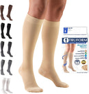 Truform 20-30 mmHg Compression Stockings for Men and Women, Knee High Length, Closed Toe | Beige | 3X-Large (1 Pair) | Microfiber Knit — 1