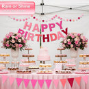Pre-Strung Felt Happy Birthday Banner Pink Garland Set | Ombre Pink — 5