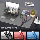 4 in 2 Multi Charging Cable, USBA/C Charging Cords for Multiple Devices 3