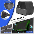 2/4/4+2 Passenger Golf Cart Cover Fits EZGO, Club Car, Yamaha, Heavy Duty 420D Waterproof Windproof Sunproof Outdoor All-Weather Full Cover (Black Gray-L) — 6