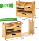 ZOOFOX Bamboo Desk Organizer with Adjustable File Holder, Mail Organizer Countertop with Drawer, 4-Tier Desktop Organization and Desk Accessories for Home Office School Supplies, No Assembly Required — 2