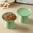 Ceramic Elevated Cat Food Bowls,6.2" Wide,2-Pack,Green — 5