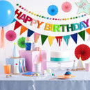 Rainbow 3D Happy Birthday Banner, Pre-Strung Felt Party Decorations — 7