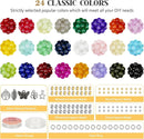 6mm Glass Beads Bracelet Making Kit 1400pcs, 24 Colors Crystal Beads for Jewelry Making Round Beads DIY Crafts with… — 2