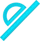Zonon 2 Pcs 12 Inch Clear Ruler and 6 Inch Plastic Protractor Set, Blue — 1