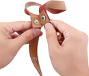 Leather Dog Doorbells to Go Outside, Brass Potty Training Bell — 4