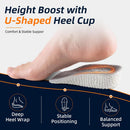 3 Pairs Height Increase Insoles for Men and Women - Comfort Height Booster Insoles with U-Shaped Heel Support - Breathable Steppers Insoles for Comfort and Confidence - 0.6IN & 1IN & 1.4IN - Gray — 4
