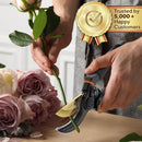 Premium Bypass Pruning Shears for Gardening, Heavy Duty Ultra Sharp Blade — 6