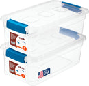 Tribello Clear Plastic Storage Bins with Lids Stackable Storage Bins (6 Quart) — 1