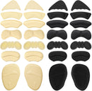 14 Pairs Shoe Inserts for Women, Heel Pads for Shoes that are Too Big, Contour-Fitting Heel Grips, Soft Sponge Insoles Stop Slipping, Rubbing, Foot Pain (Beige + Black) — 1