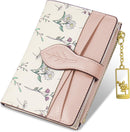 Wallets for Women- RFID Blocking- Soft PU Leather Bifold Coin Zipper Pocket Purse-Small flower wallet Credit Card Holder with ID Window (Green)