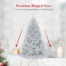 Goplus 6ft Sliver Artificial Christmas Tree, Hinged Full Tree with Electroplated Technology and Metal Stand, for Indoor and Outdoor Holiday Decoration — 2