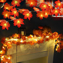 Fall Decor 2 Pack Fall Garland with Lights Enlarged Maple Leaves 20Ft 40LED — 1