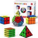 Vdealen Speed Cube Set, 2x2 4x4 Pyramid Mirror Dodecahedron Magic Cube Pack, Puzzle Cube Bundle Toys for Classroom Prizes Birthday Party, for Kids Teens Adults-5 Pack — 1