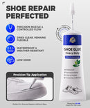 PHIXBEAR Professional Shoe Glue Sole Repair Kit, Low Odor Flexible Adhesive — 2