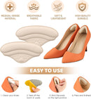 6 Pairs 4D Heel Pads for Shoes Too Big for Women Men, Heel Grips Cushions for Pain Relief, Inserts Prevent Loose Shoes Slip Blisters Scar, Heel Protectors for Friction (6, Black, Leather) - Black | Leather | 6 — 7