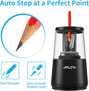 JARLINK Electric Pencil Sharpener, Heavy Duty Helical Blade, Auto Stop | Black — 3