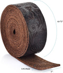 Leather Strap, 1 Inch Wide Flat Genuine Leather Strips for Crafts | Wester Cowboy_Dark Brown — 4
