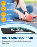 3/4 Arch Support Insoles for Women/Men,QBK Orthotics Shoe Insoles High Arch Supports Shoe Insoles for Plantar Fasciitis, Flat Feet, Over-Pronation,Height Increase Insoles, Heel Cushion Inserts，M - Blue — 3