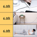 QQLIKE USB C Cable, 5 Pack (6FT) 3A Fast Charging Nylon Braided Type C Cord 5
