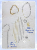 Evnlo Necklace Extender and Magnetic Necklace Clasp,Gold and Silver Chain Extenders for Necklaces Bracelet Jewelry — 4