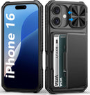 BXYJY for iPhone 16 Case Wallet, Credit Card Holder (4-5 Cards), Black — 1