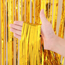 Voircoloria Gold Foil Fringe Backdrop Curtains, 3.3x8.2ft, 3 Pack | 05 Gold — 2