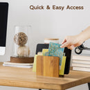 Acacia Wood Mail Organizer, Mail Holder for Desk, Letter Holder for Countertop, Small Envelope Holder, Desk Organizers and Accessories for Home Office — 3