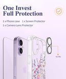 GVIEWIN for iPhone 17 Case Floral Clear Slim Women — 8