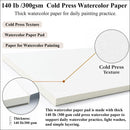 Ogfu Watercolor Paper Pad, 9"x12" Water Color Paper, 140lb/300gsm | Black | 9"X12" (Pack of 1) Pad — 2