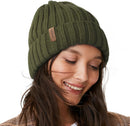 FURTALK Winter Hats for Women Fleece Lined Beanie Knit Chunky Womens Snow Cap - Green — 1