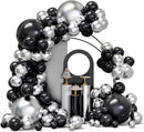 YMSZ Black and Silver Balloons Arch Garland Kit, Silver Party Balloons | Black & Silver — 1