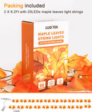 2-Pack Lighted Fall Garland, Total 16.4ft 40 LED Autumn String Lights — 6