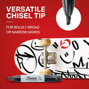 Sharpie Permanent Markers, Large, Chisel Tip, Black, 4 Count - Marks on Paper, Plastic, Metal, and More | 4 Count (Pack of 1) — 5