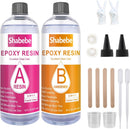 Epoxy Resin, 32OZ Epoxy Resin Crystal Clear, Not-Yellowing No-Bubble, Self Leveling Easy Pour/Mix 1:1 Casting Kit &… — 1