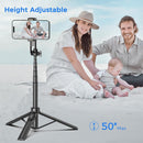 Selfie Stick Tripod for Phone with Remote Control & Holder, 50 Inch, Black photo 3