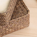 Hipiwe Set of 2 Flat Wicker Storage Basket Bins with Lid Woven Seagrass Box — 7