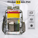 Vorspack Clear Backpack Heavy Duty PVC Transparent Backpack with Reinforced Strap Stitches & Large Capacity for College Workplace Security - Green — 3
