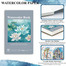 Fuxi Small Watercolor Sketchbook, 2-Pack - 5.5" x 8.5" | 140lb/300gsm Cold Press Watercolor Paper, 30 Sheets Per Pad. | Mist Blue | 5.5" x 8.5" (Pack of 2) — 4