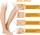 BSERA 2 Pairs Sheer Compression Socks for Women 15-20 mmHg Knee High | Beige Dots | Large — 4