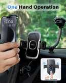 1Zero Solid Car Truck Phone Mount Holder with 14-Inch Gooseneck Long Arm | Black Mirror Surface with Silver Ring photo 3
