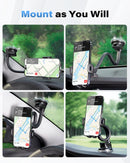 1Zero Solid Car Truck Phone Mount Holder with 14-Inch Gooseneck Long Arm | Faux Leather Surface with Black Ring photo 5
