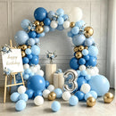 Zesliwy Dusty Blue White Gold Balloons Arch Kit, Latex, Party Decoration — 6