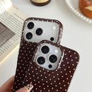 Yeddabox for iPhone 16 Pro Max Case Cute Polka Dot Phone Case Soft TPU Slim Shockproof Phone Cover for Women Girls, Brown — 3