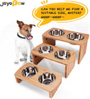 Elevated Dog Bowls, Bamboo Raised Dog Bowl Stand (10" Tall) — 7